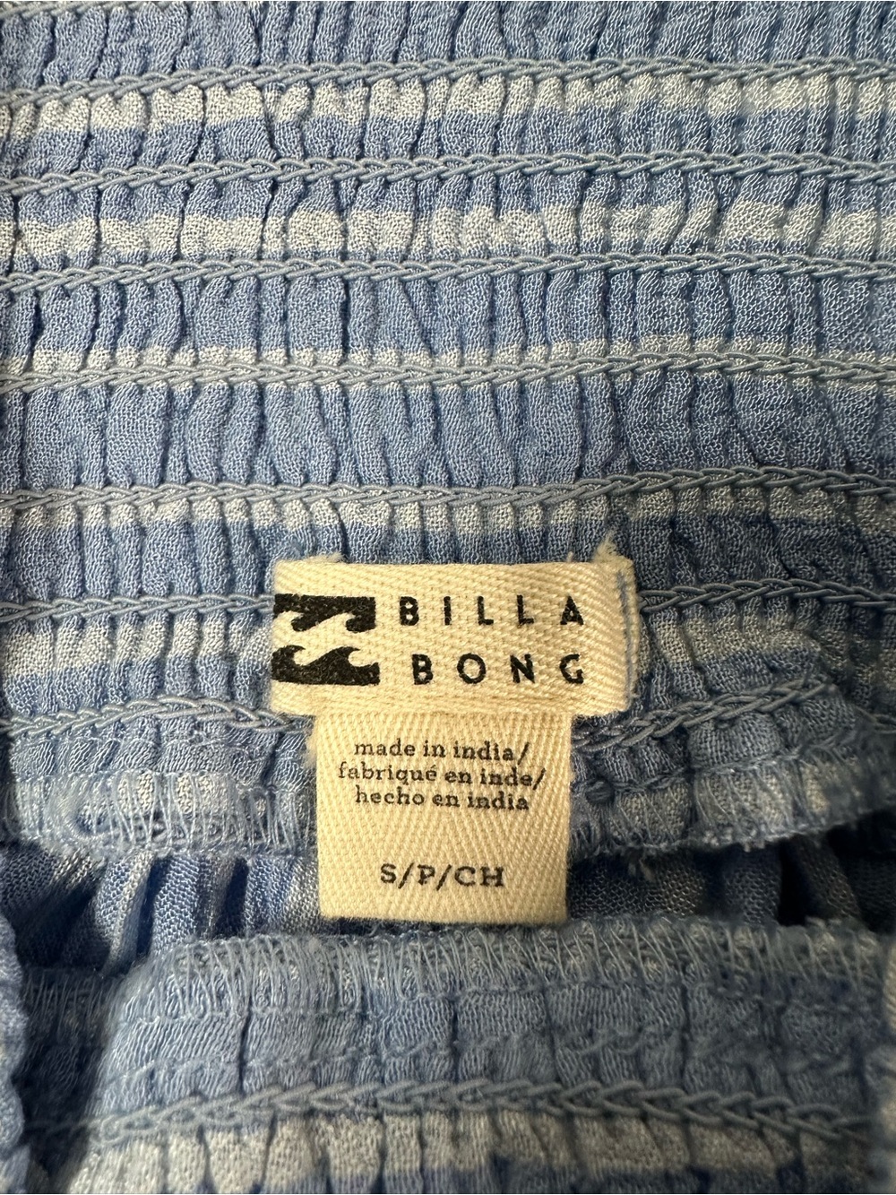 NWT Billabong Light Blue Striped Wide-Leg Pants - Women Size Small - Picture 3 of 16